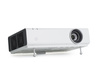 Front view from a multimedia projector isolated on the white。