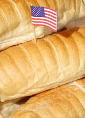 American Flag on the soft bread pudding