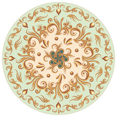 Ornate vector mandala with floral ornament pattern