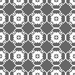 Grey ornamental seamless wallpaper pattern, vector illustration