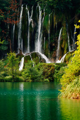 Waterfall in National Park Plitvice, Croatia, Europe