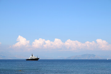 Fototapeta premium luxury yacht on sea Corfu island summer season