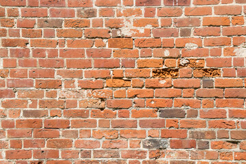 
Red old brick wall - background texture
