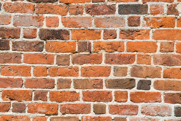 
Red old brick wall - background texture