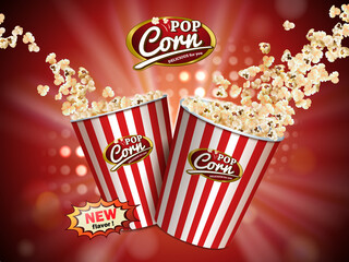 Classic popcorn ads - obrazy, fototapety, plakaty