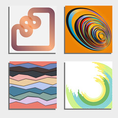 Set of four beautiful abstract backgrounds. Vector illustration.
