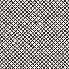 Fototapeta premium Seamless pattern with hand drawn waves. Abstract background with wavy brush strokes. Black and white freehand lines texture.