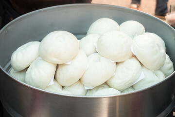 Chinese steamed stuff bun, dumpling bun.