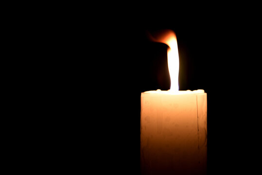 candle on black  background