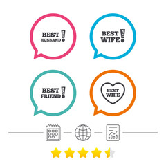 Best wife, husband and friend icons.