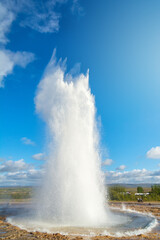 Amazing Strokkur geysir eruption in Iceland