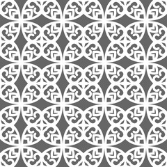 Grey ornamental seamless wallpaper pattern, vector illustration