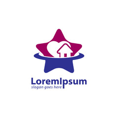 Fototapeta premium Home care with star shape design logo