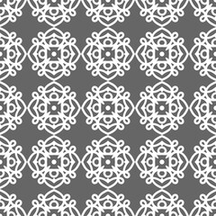 Grey ornamental seamless wallpaper pattern, vector illustration