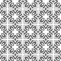 Fototapeta na wymiar Grey ornamental seamless wallpaper pattern, vector illustration