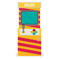 Retro arcade machine. Flat style vector illustration.