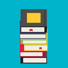 Set of books in flat design style