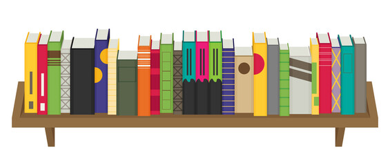 Flat bookshelf. Vector illustration. Modern design © mix3r