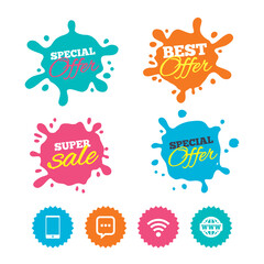 Communication icons. Smartphone and chat bubble.