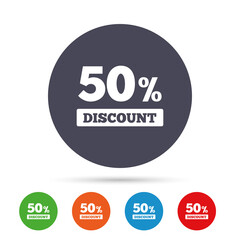 50 percent discount sign icon. Sale symbol.