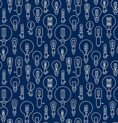 Seamless pattern made of linear lightbulbs