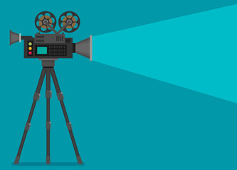 Obraz premium Video camera, flat design