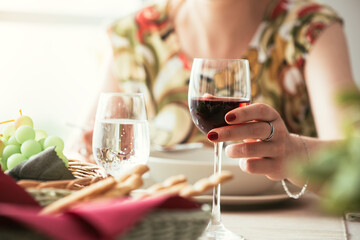 Woman having lunch at the restaurant