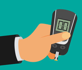 Home glucometer flat vector