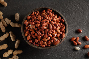 Peanut peeled in a plate