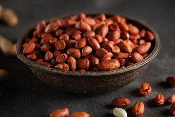 Peanut peeled in a plate