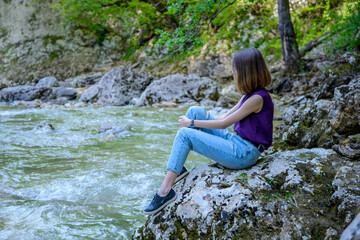 The girl at the river