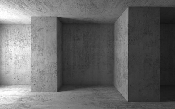 Abstract architectural background, empty 3d room