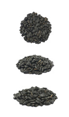 Pile of sunflowers seeds isolated
