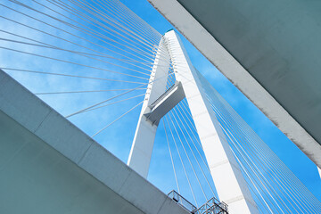 abstract shapes of cable-stayed bridge