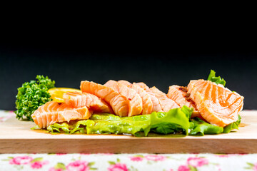 Salmon Tataki Japanese food salmon fillet