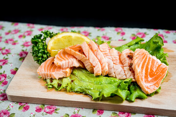 Salmon Tataki Japanese food salmon fillet