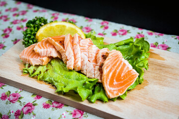 Salmon Tataki Japanese food salmon fillet