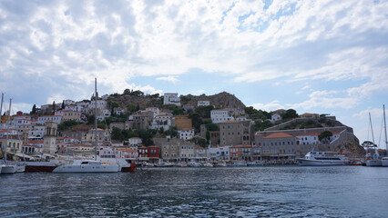 Photo of picturesque island of Hydra on a spring morning, Saronic Gulf, Greece