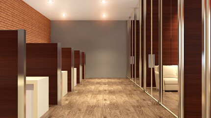 Office interior. 3D rendering