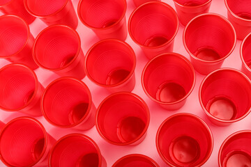 red disposable plastic glasses