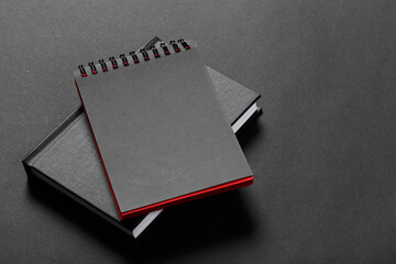 Black Notebook mock up with clean blank for design