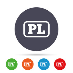 Polish language sign icon. PL translation.