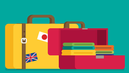 Fototapeta premium Luggage symbol. Vector illustration of flat color icon