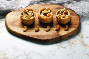 Honey and nuts, healthy sweet dessert