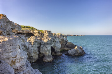 The beautiful cliffs with caves near Tyulenovo village, Bulgarian North Black Sea Coast