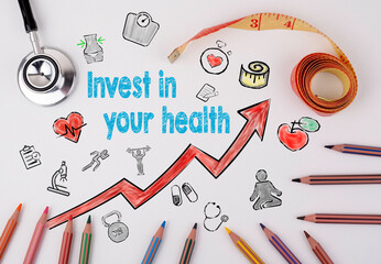 Invest in your health concept. Healty lifestyle background.
