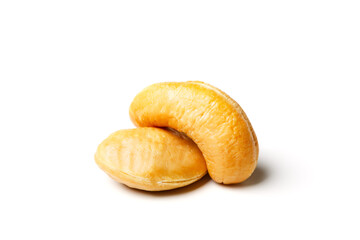 Roasted cashew nuts on white