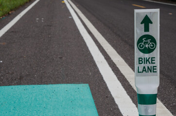 Road signs of bicycle lane in Thailand.