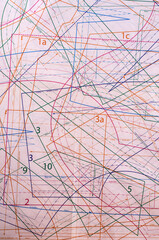 Beige background with blueprints