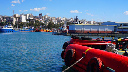Photo of port of Peiraeus industrial area, Attica, Greece